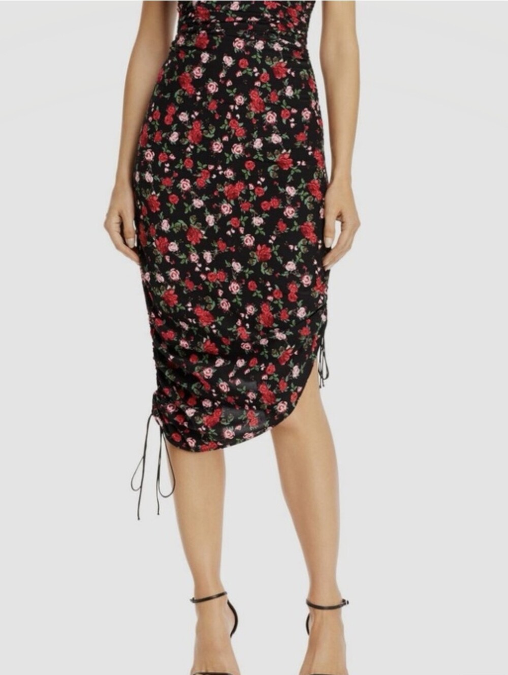 For Love + Lemons Molly Floral Drawstring Midi Skirt XS